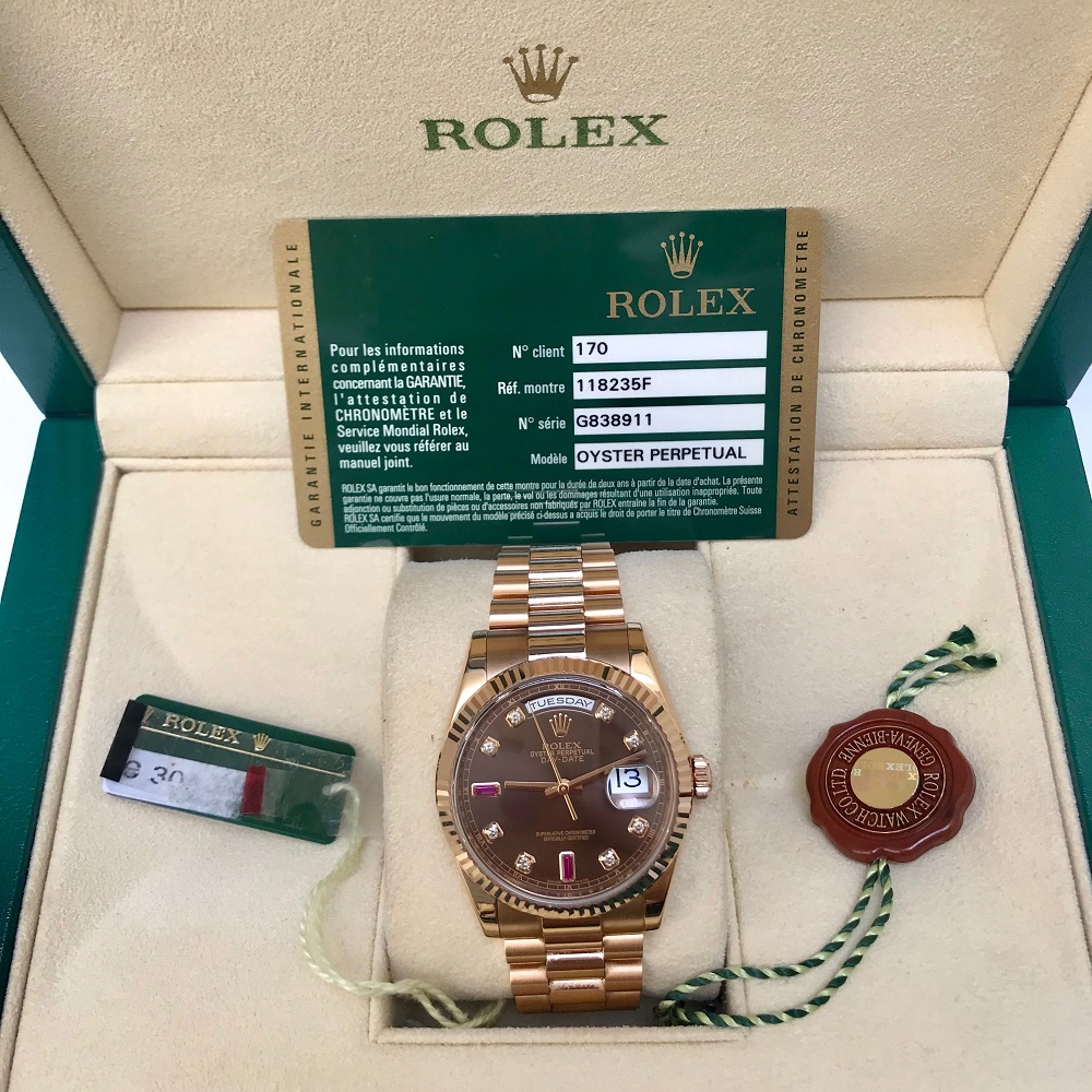 Rolex Day-Date 118235 Chocola Dial Everose Gold size 36mm