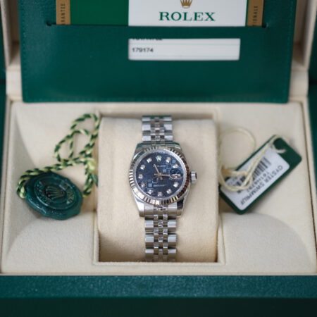 Đồng Hồ Rolex Datejust 179174 Vi Tính Xanh - Hình ảnh 2
