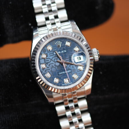 Đồng Hồ Rolex Datejust 179174 Vi Tính Xanh - Hình ảnh 5